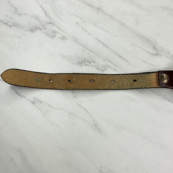 Vintage Womens Brown Leather Rope Stretch Belt Medium (M) ✨ - Picture 7 of 10